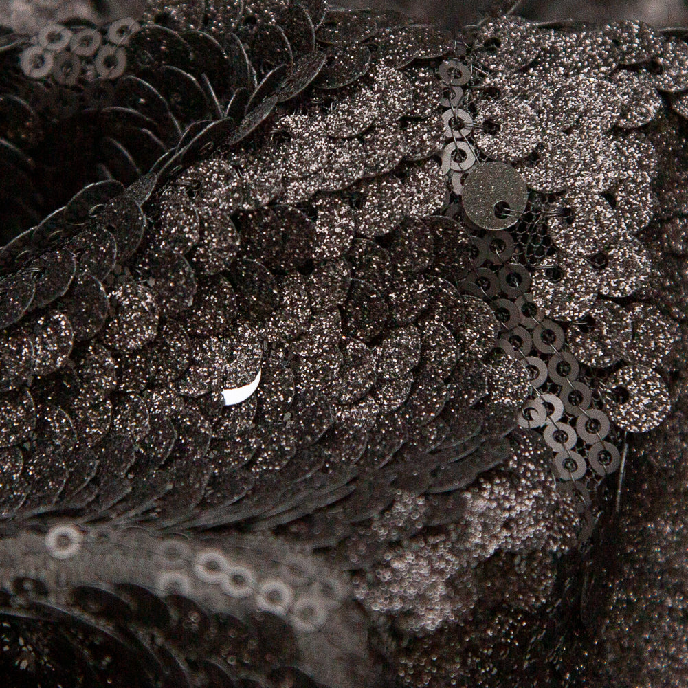 Mesh with Sequins - Metallic Black Cracking Spots on Black - Joann Fabrics