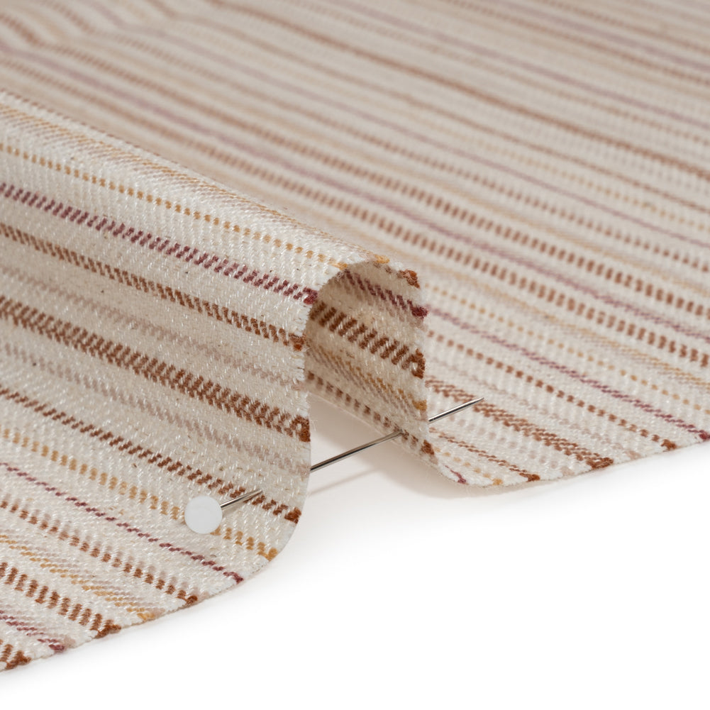 Polyester and Cotton Twill - Persimmon Barcode Stripes - British Imported - Joann Fabrics