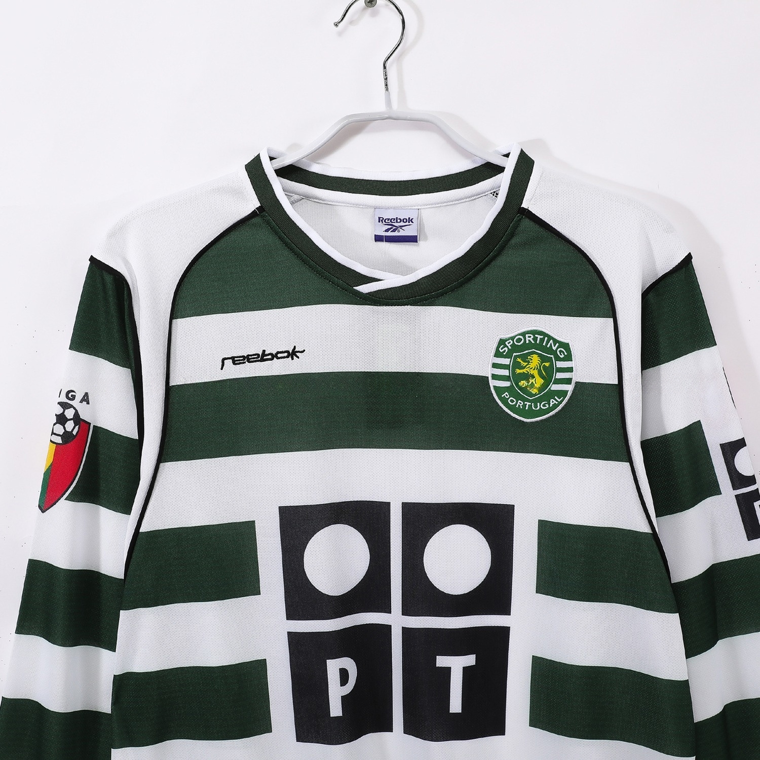 Retro Sporting CP 2001-03 Home Long Sleeves Jersey - UnitedFutballJersey