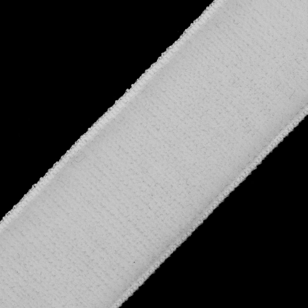 White Stretch Velvet Ribbon - 0.625