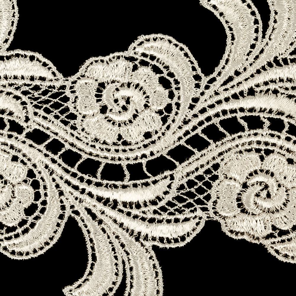 Ivory Floral Venise Lace Trim - 4