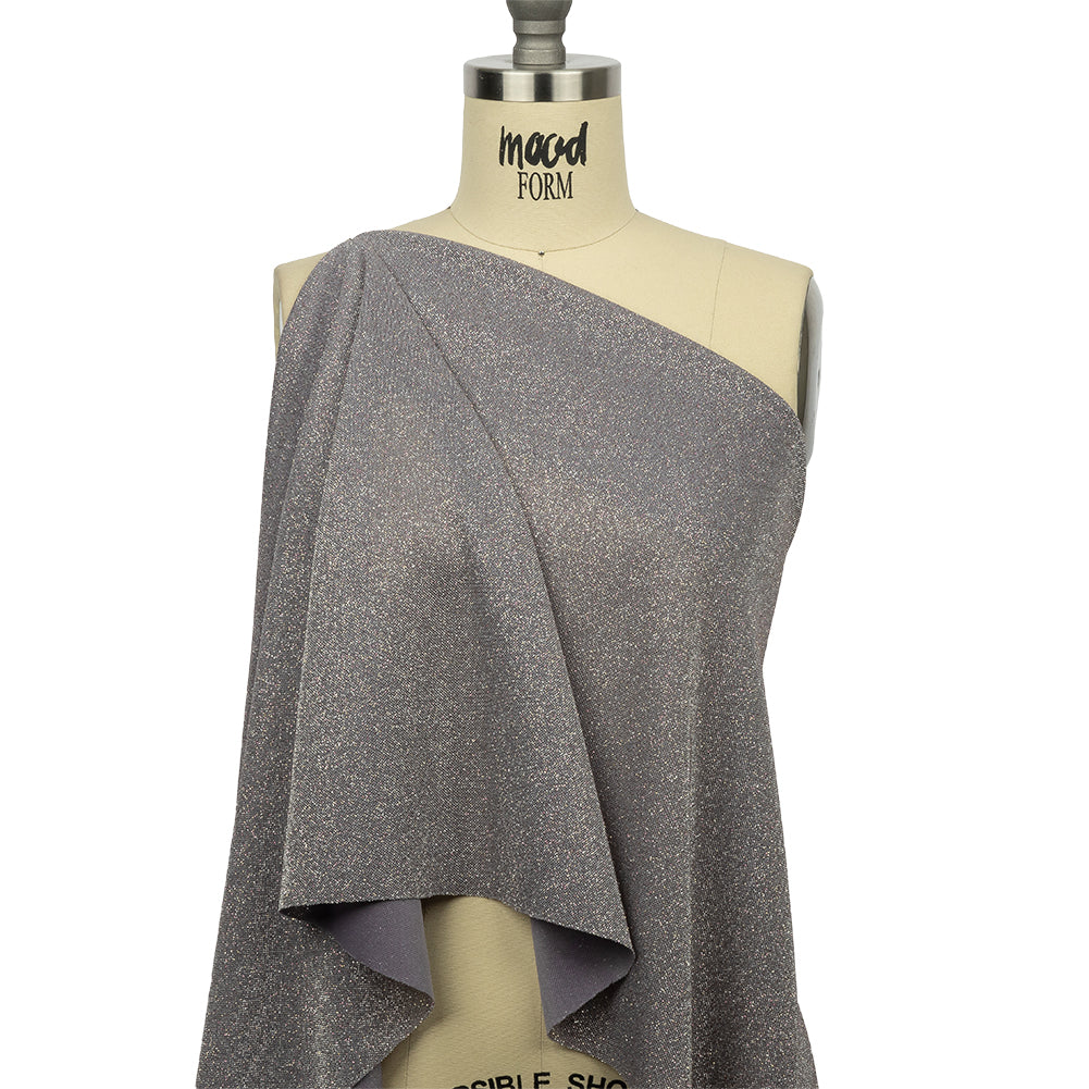 Nylon Knit with All-Over Glitter - Lilac and Silver - Sun Streams Collection - Joann Fabrics
