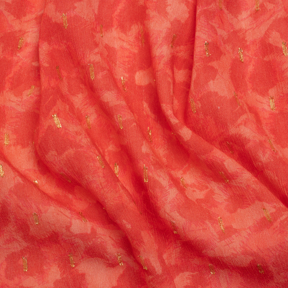 Mood Exclusive Carnation Creation Metallic Dotted Crinkled Viscose Crepe - Joann Fabrics