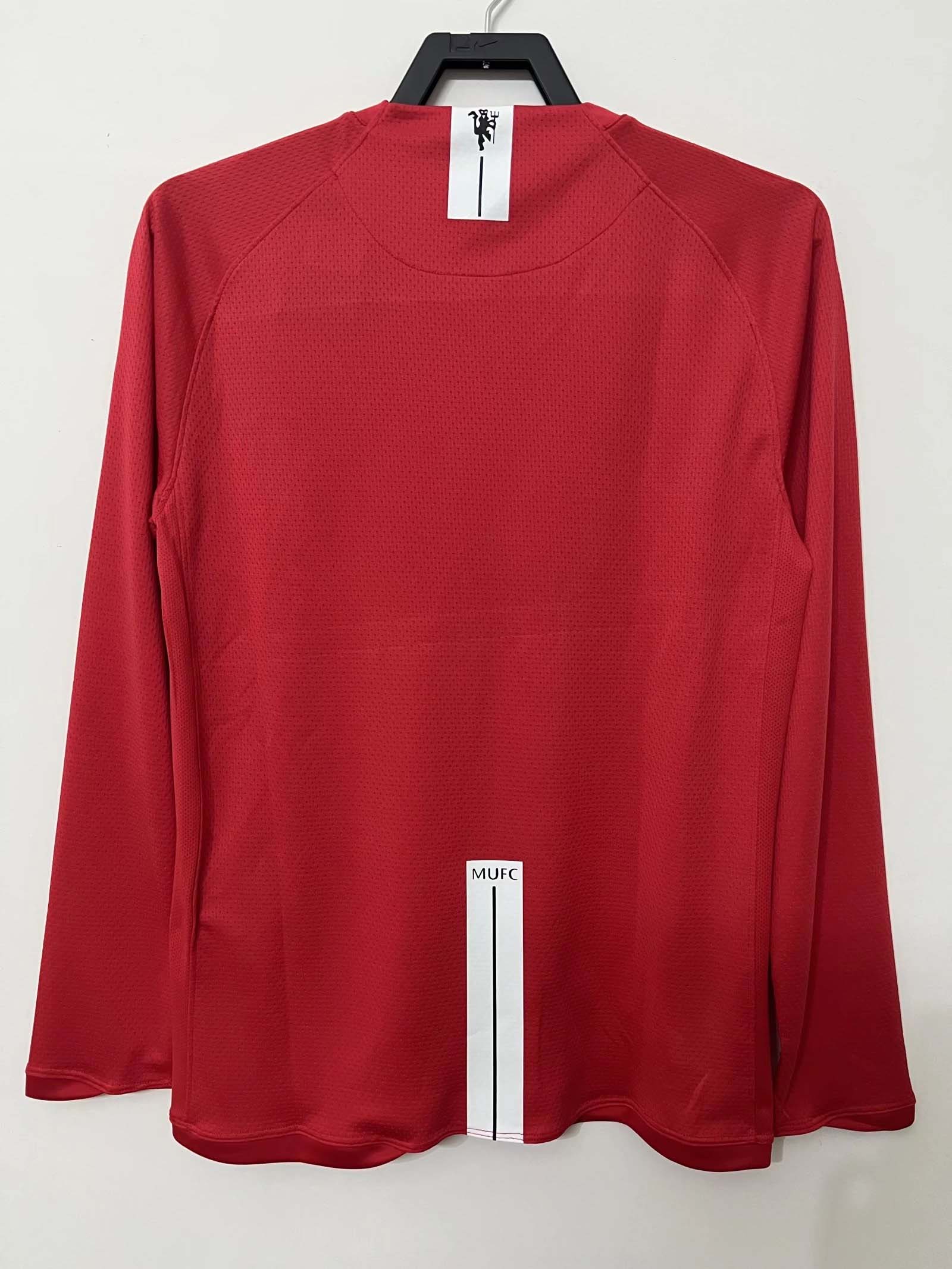 2007-2008 Retro Long Sleeve Manchester United League Edition Home Football Shirt 1:1 Thai Quality
