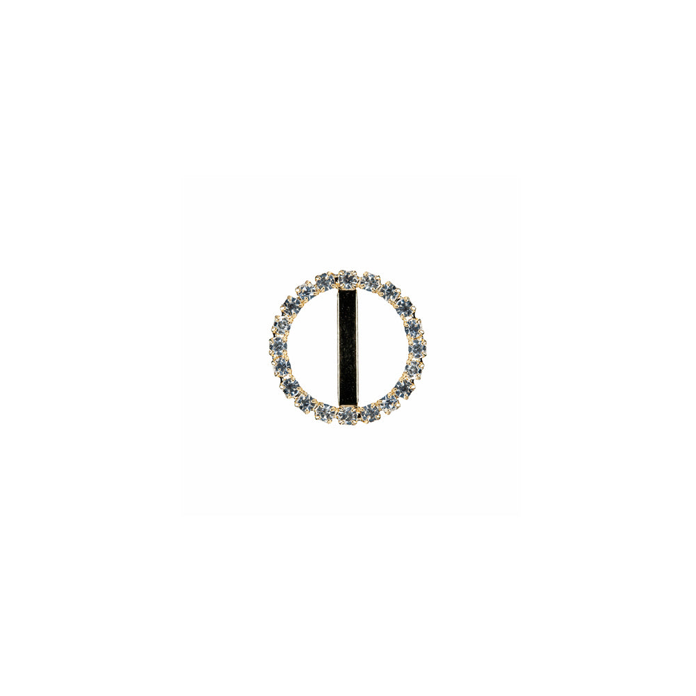 Swarovski Crystal and Gold Circular Rhinestone Slider - 0.75