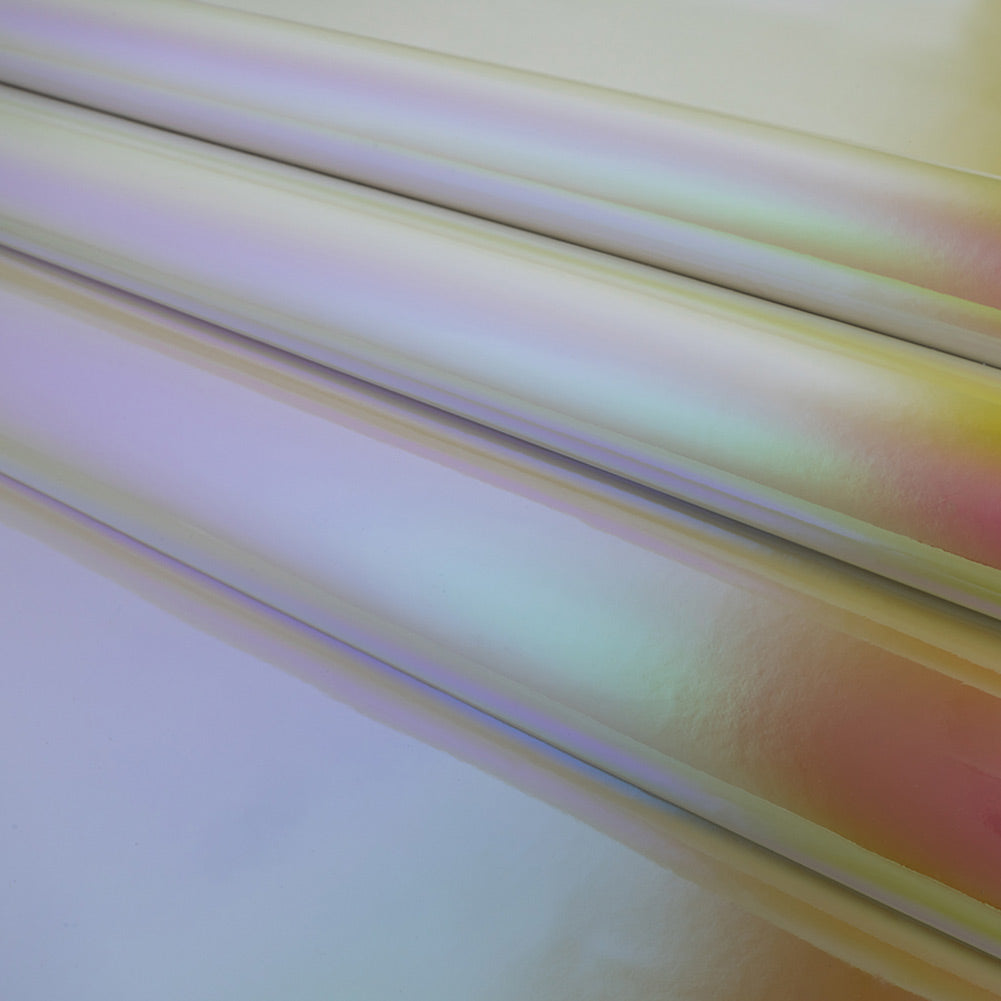 Iridescent Vinyl with Fabric Backing - Pink and Yellow - Kiki Collection - Joann Fabrics