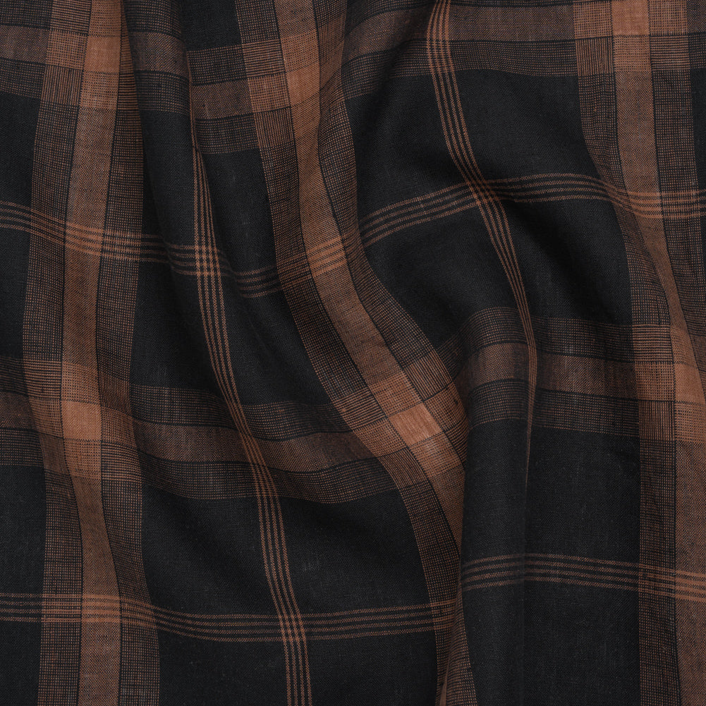 Lightweight Linen Woven - Black and Brown Plaid - Joann Fabrics