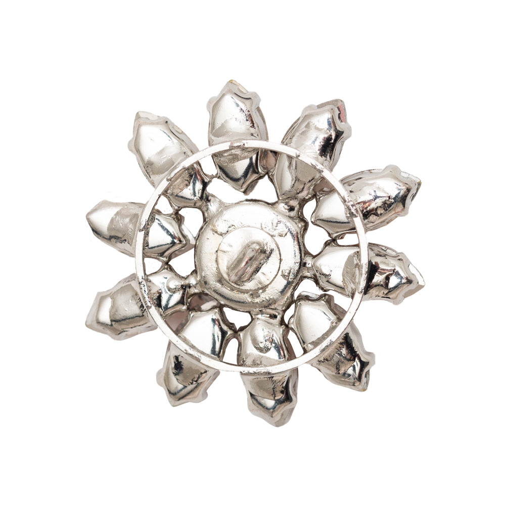 Italian Gunmetal Rhinestone Flower Button - 42L/27mm - Joann Fabrics