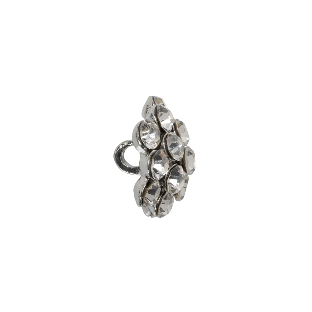 Rhinestone and Metal Shank Back Button - 24L/15mm - Crystal and Nickel-Free Silver Rings of Stones - Joann Fabrics