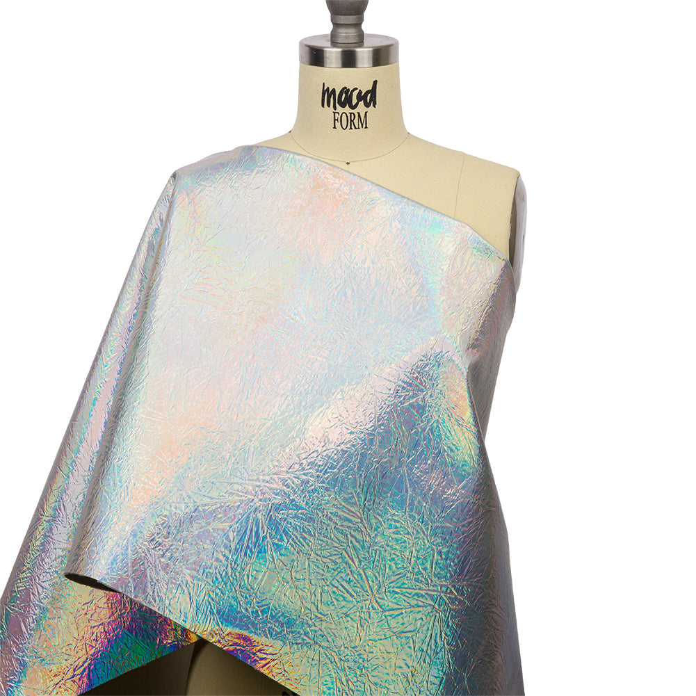 Crinkled Mirror Vinyl with Fabric Backing - Holographic Silver - Ingot Collection - Joann Fabrics