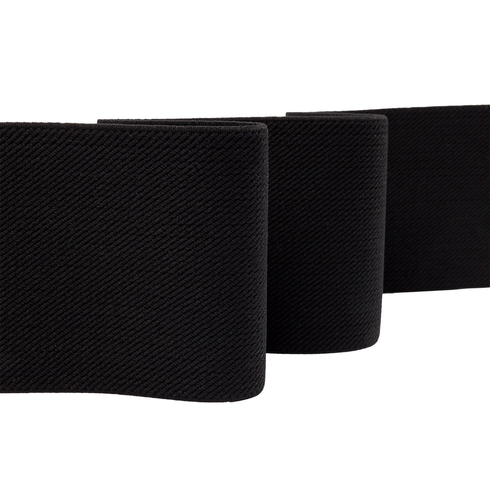Black Twill Faced Elastic Trim - 2.875