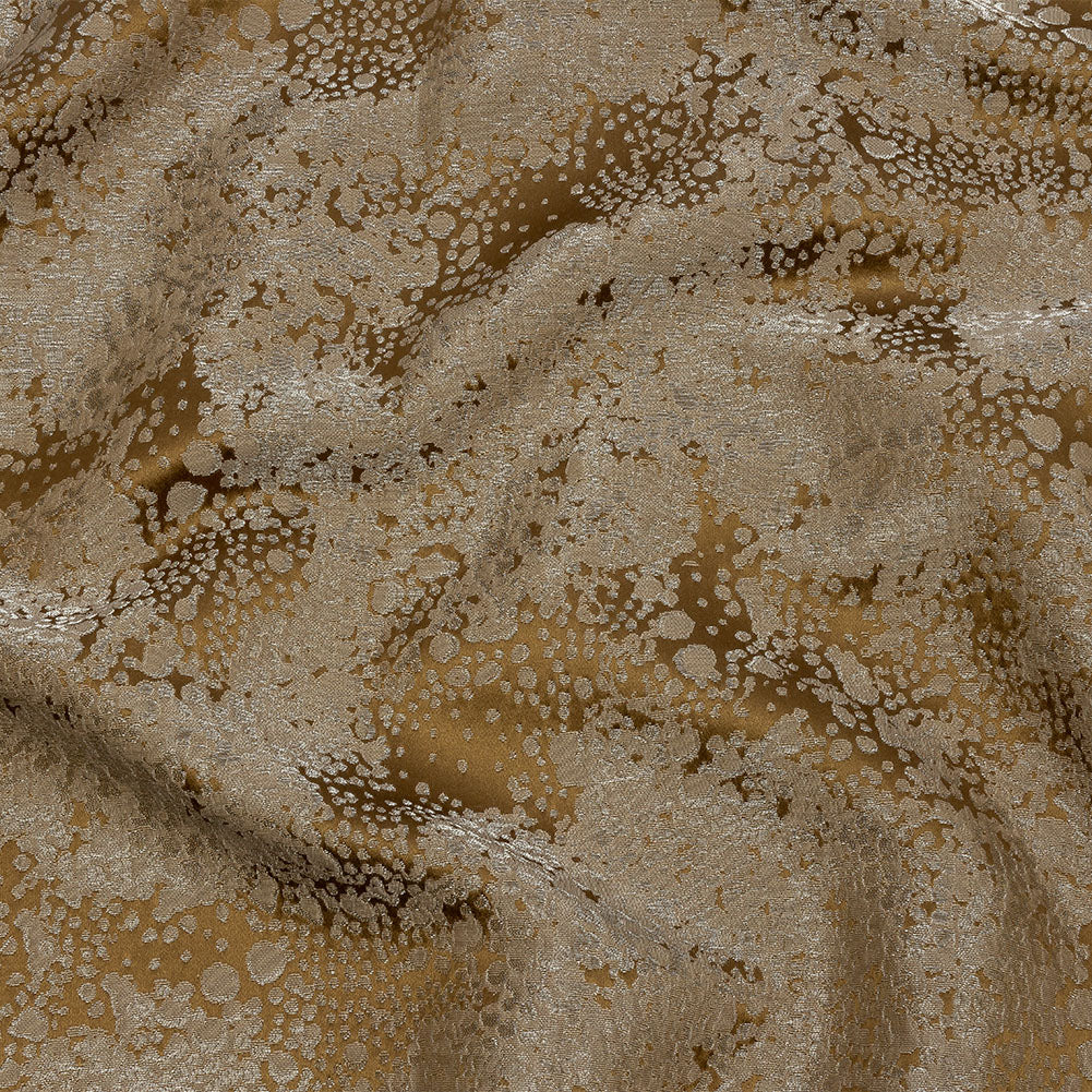 Metallic Drapery Jacquard - Brass Pebbly Spots - British Imported - Joann Fabrics