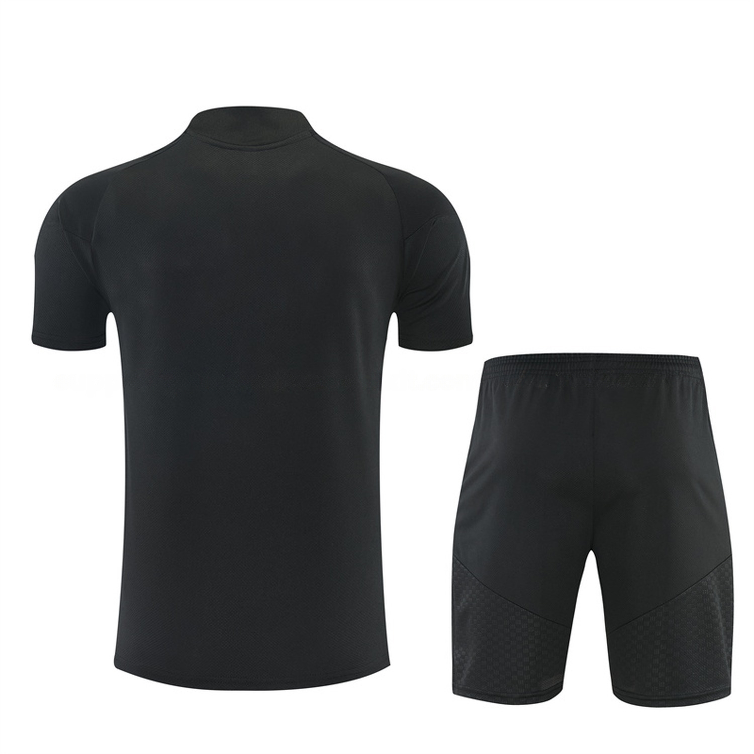Liver.pool 26-27 Kids Short-Sleeve Training Set - Pure Black Top & Black Shorts - UnitedFutballJersey