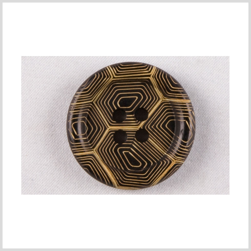 Gold and Black Narrow Rim 4-Hole Blazer Button - 34L/21.5mm - Joann Fabrics