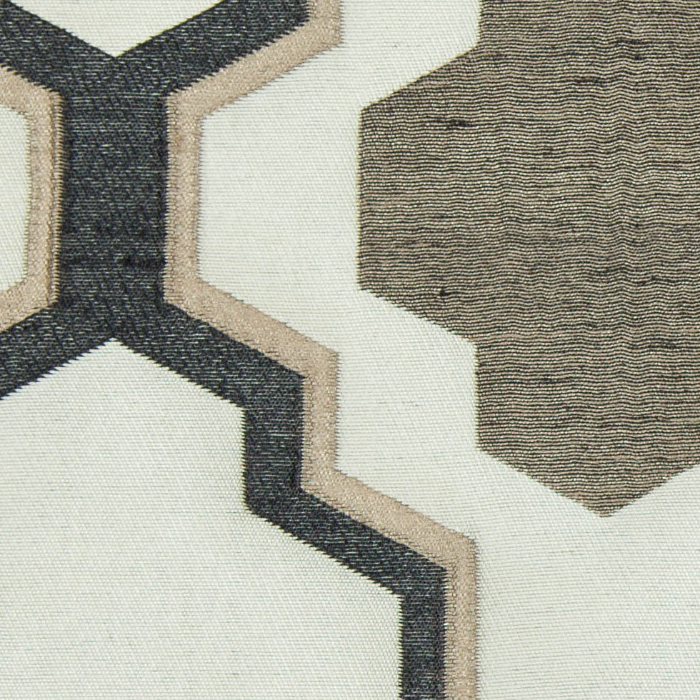 Beige and Black Geometric Lines and Shapes Satiny Brocade - Joann Fabrics