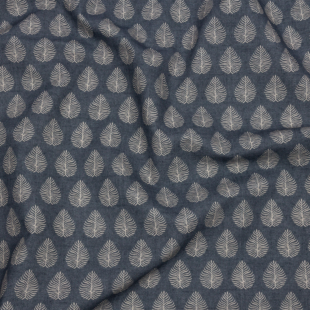 Cotton Canvas Print - Indigo Leaves - British Imported - Joann Fabrics