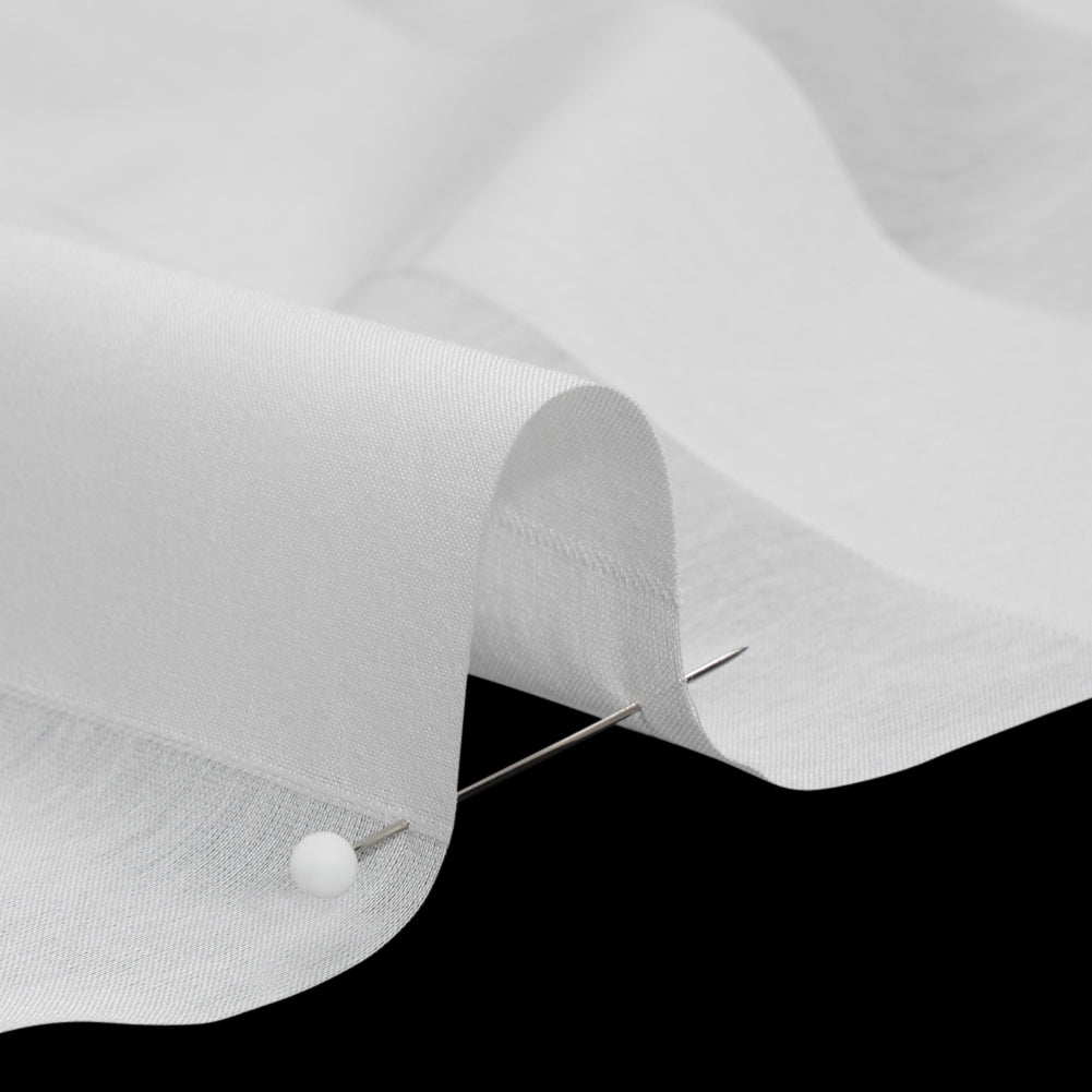 Famous Australian Designer White Burnout Awning Stripes Cotton and Silk Voile - Joann Fabrics