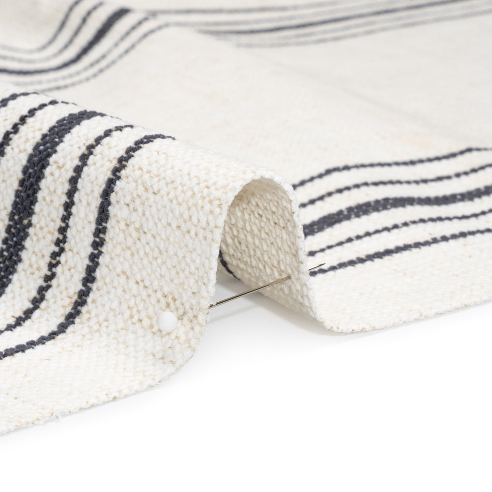 Crypton Charcoal on White Striped Stain Resistant Polyester and Linen Chenille Upholstery Woven - Joann Fabrics