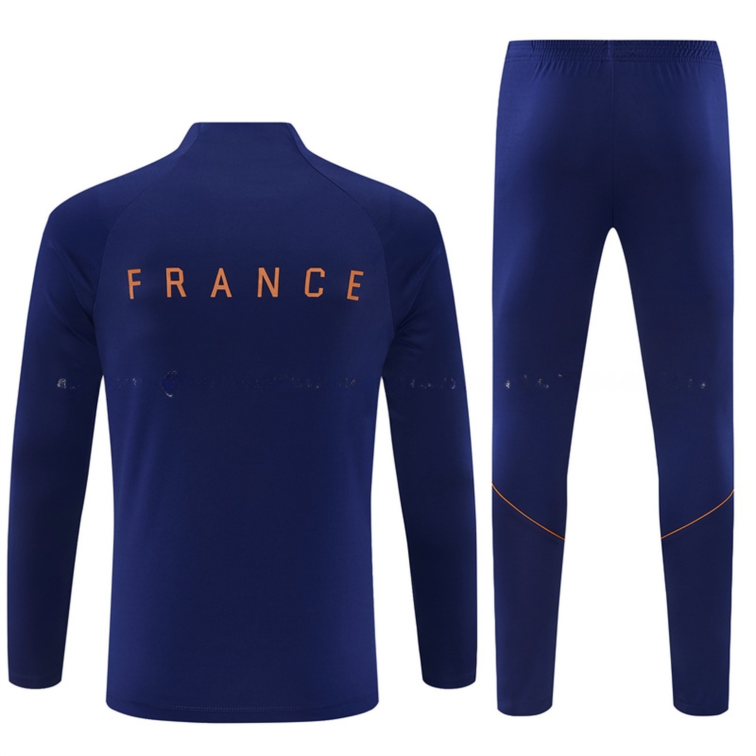France 2026 Kids Long Sleeve Training Set - Deep Blue Top & Deep Blue Pants - UnitedFutballJersey