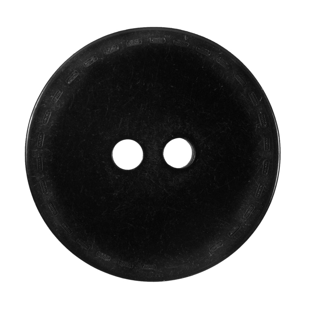 Black Flat Plastic Button with Faux Stitched Border - 48L/30.5mm - Joann Fabrics
