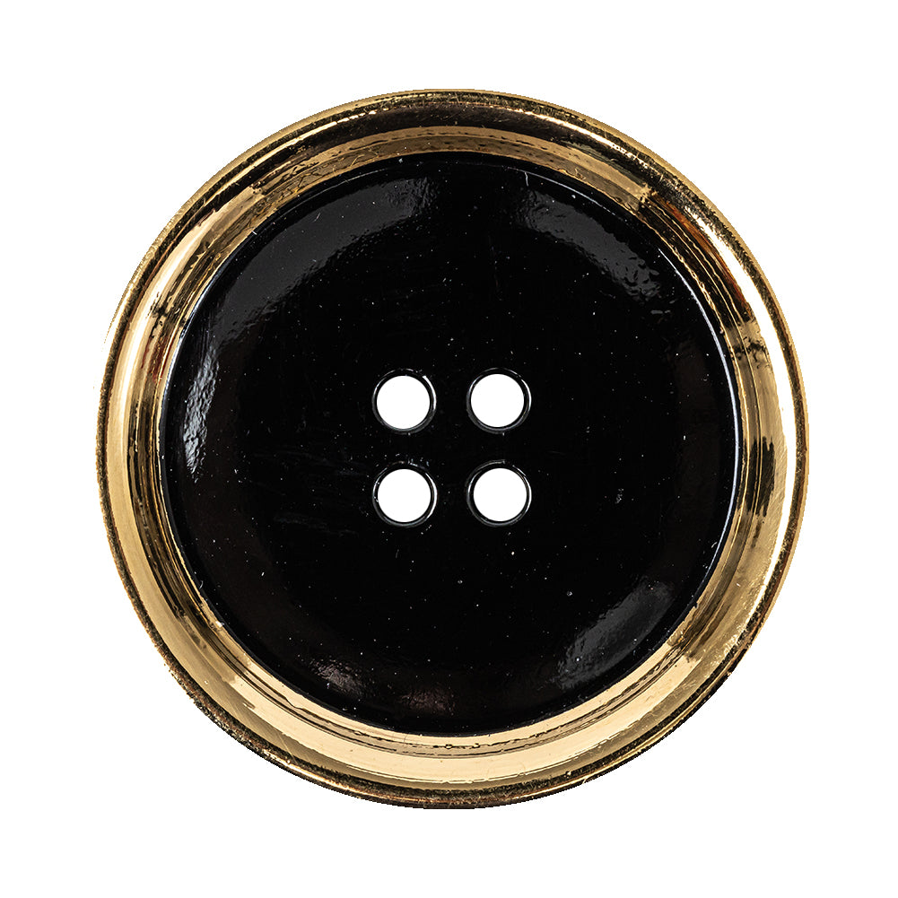 Black/Gold Glass Button - 54L/34mm - Joann Fabrics