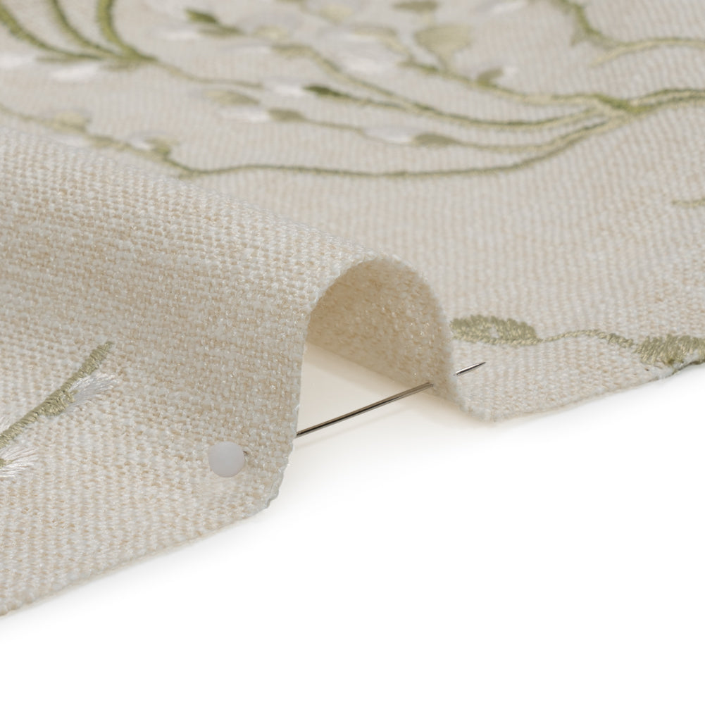 Embroidered Drapery Woven - Hedgerow Prairie Willow - British Imported - Joann Fabrics