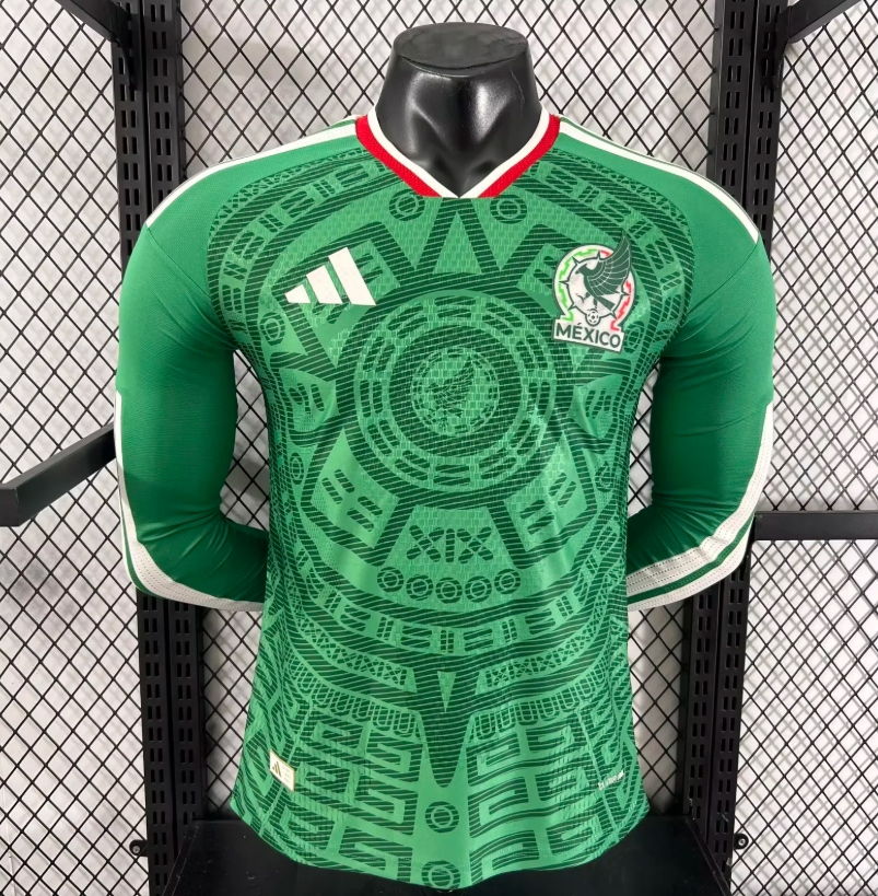2026 Player Version Long Sleeve Mexico Home Football Shirt 1:1 Thai Quality