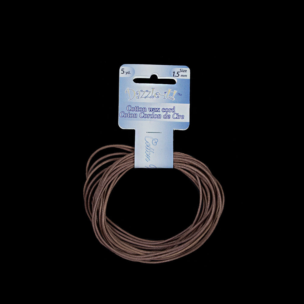 Dazzle-It Brown Cotton Wax Cord - 1.5mm - Joann Fabrics