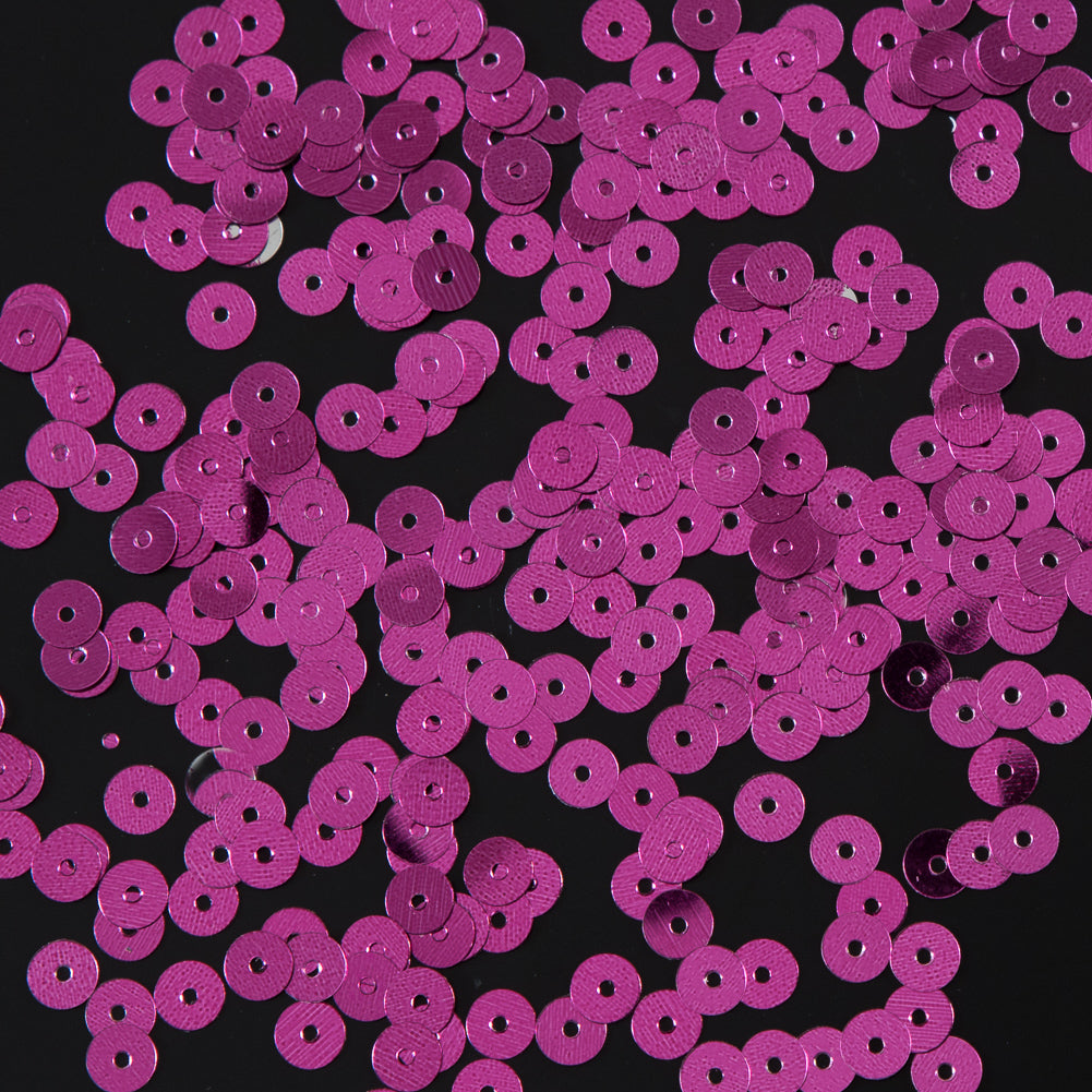 Bag of Fuchsia Color Loose Sequins with Silver Back - 5mm - Joann Fabrics