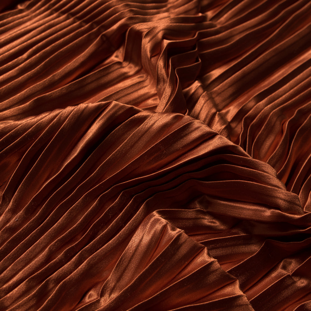 Pleated Stretch Satin - Burnt Orange - Andreas Collection - Joann Fabrics