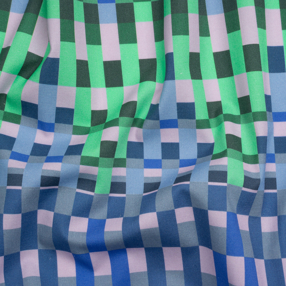 Mood Exclusive Blue Fruit Basket Fete Stretch Cotton Poplin - Joann Fabrics