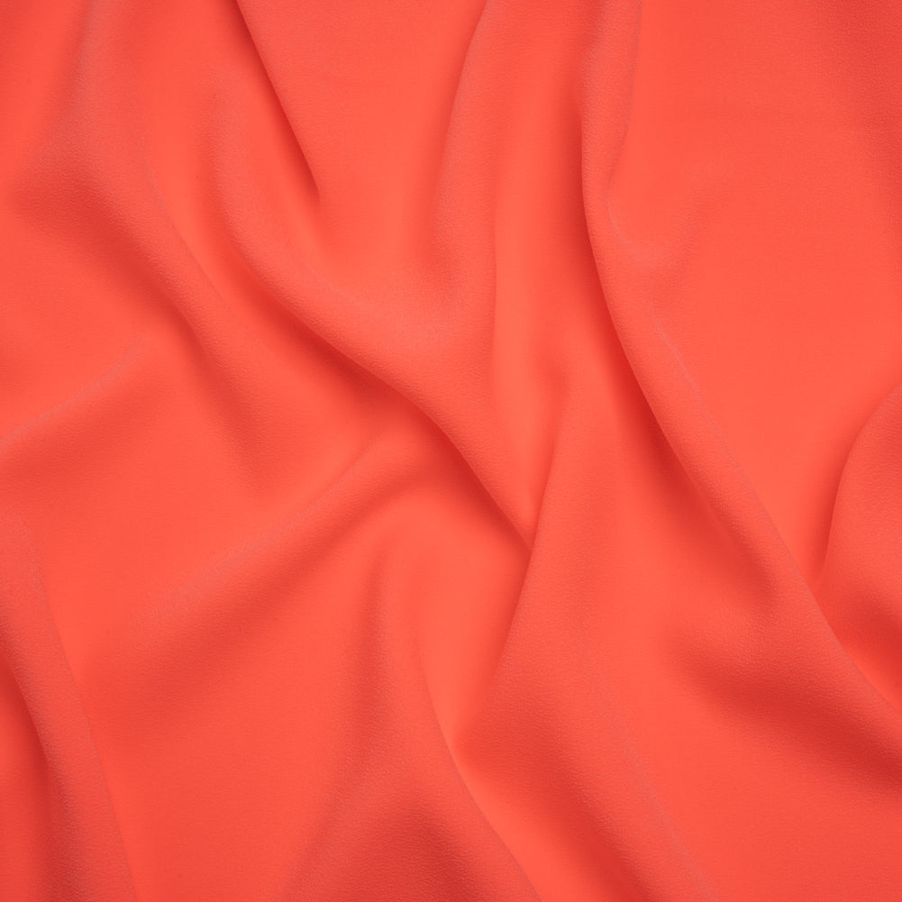 Stretch Polyester Crepe by Alex Perry - Neon Coral Pink - Designer Deadstock - Joann Fabrics
