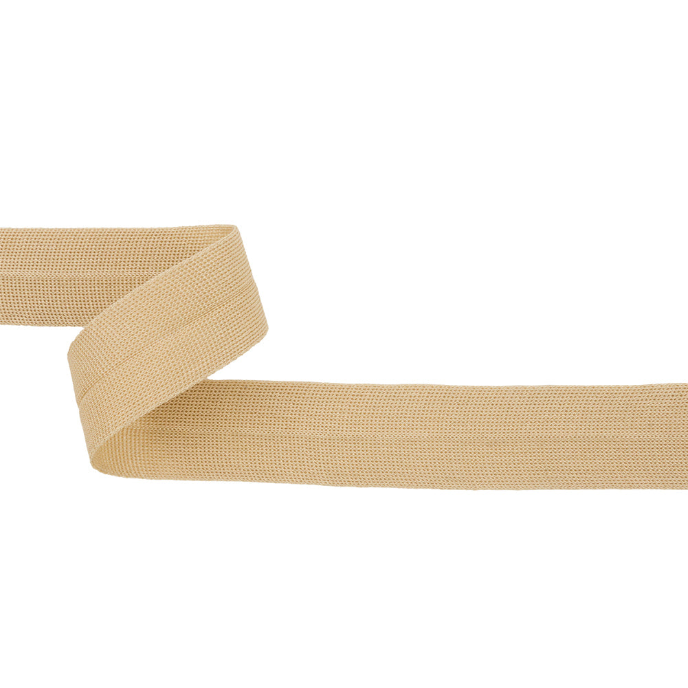 Khaki Cotton Knit Foldover Trim - 1.25