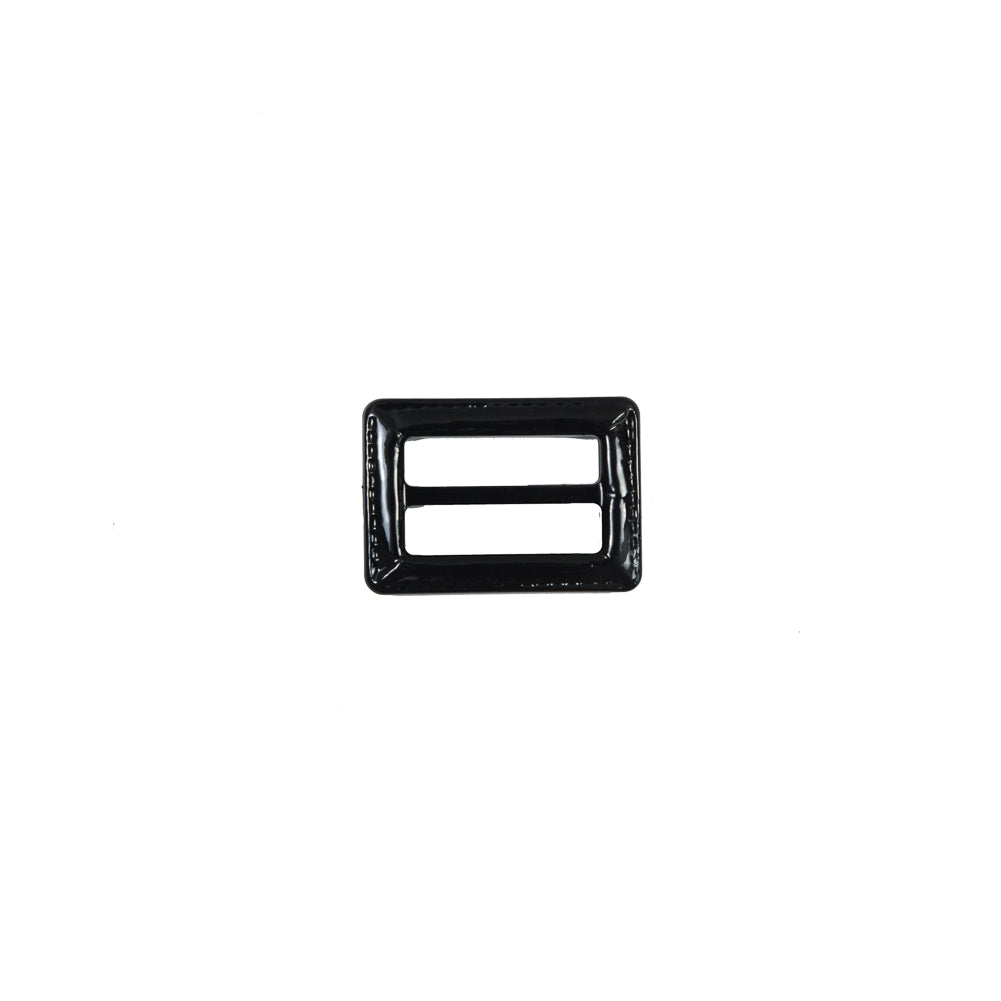 Black Laquered Leather Buckle - 0.75