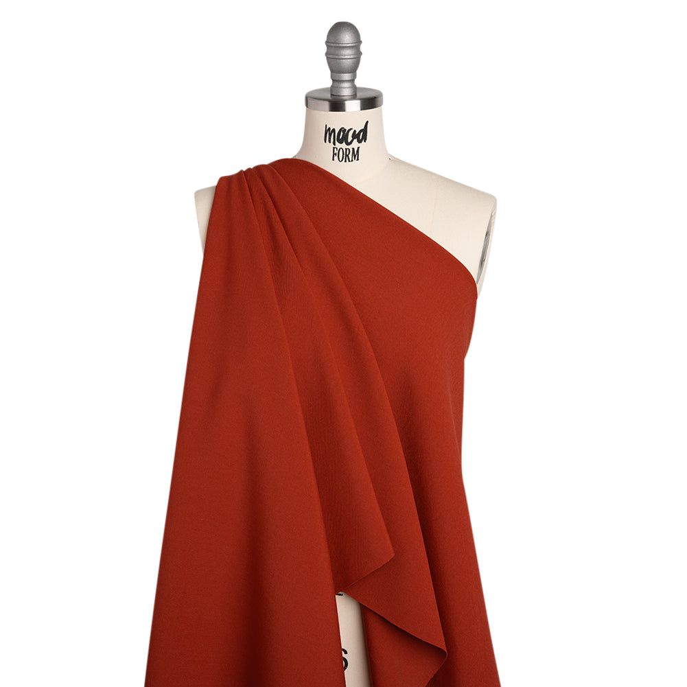 Polyester and Viscose Stretch Double Cloth - Brick Red - Deadstock - Joann Fabrics