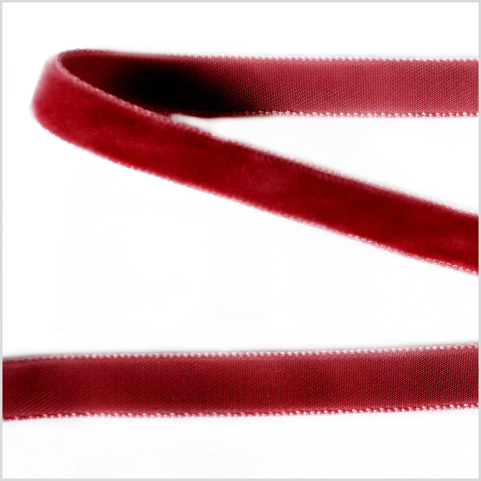 Single Faced Velvet Ribbon Made in Italy - 3/8
