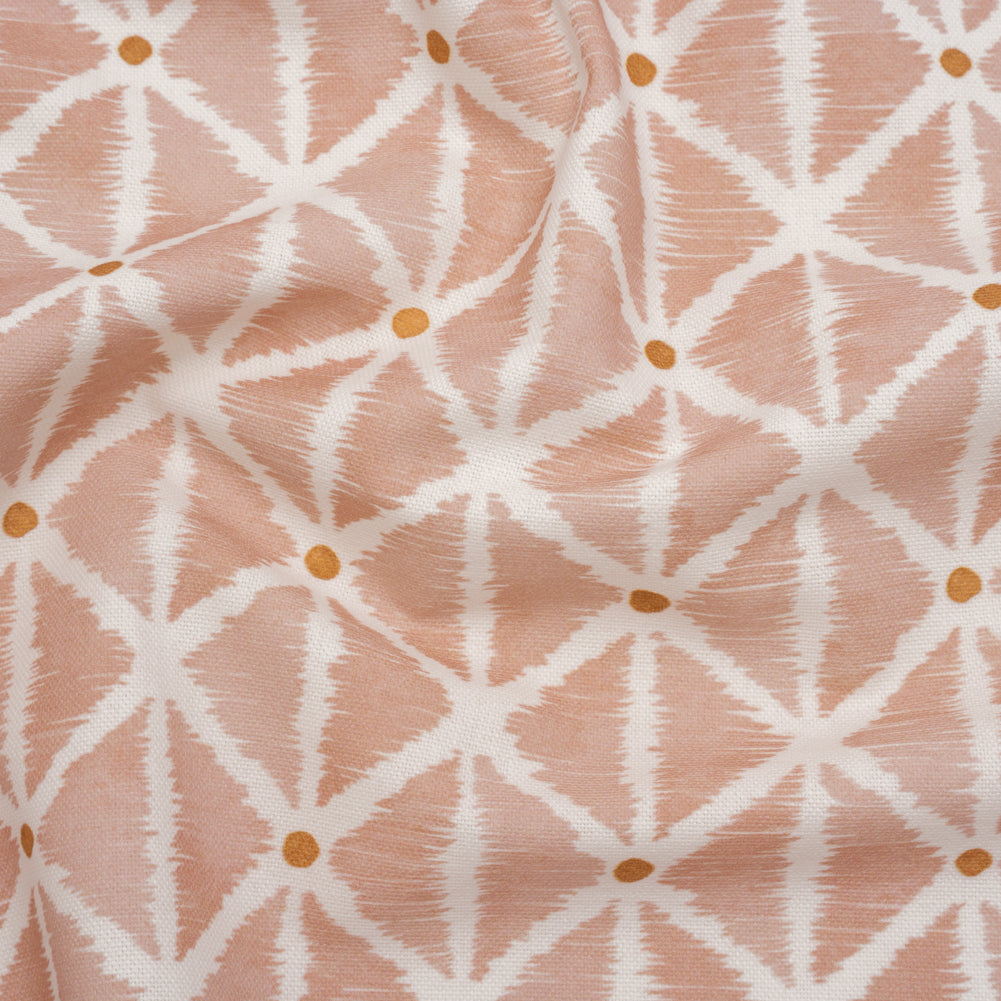 Brushed Cotton and Linen Canvas Print - Plaster Sketched Lattice with Dots - British Imported - Joann Fabrics