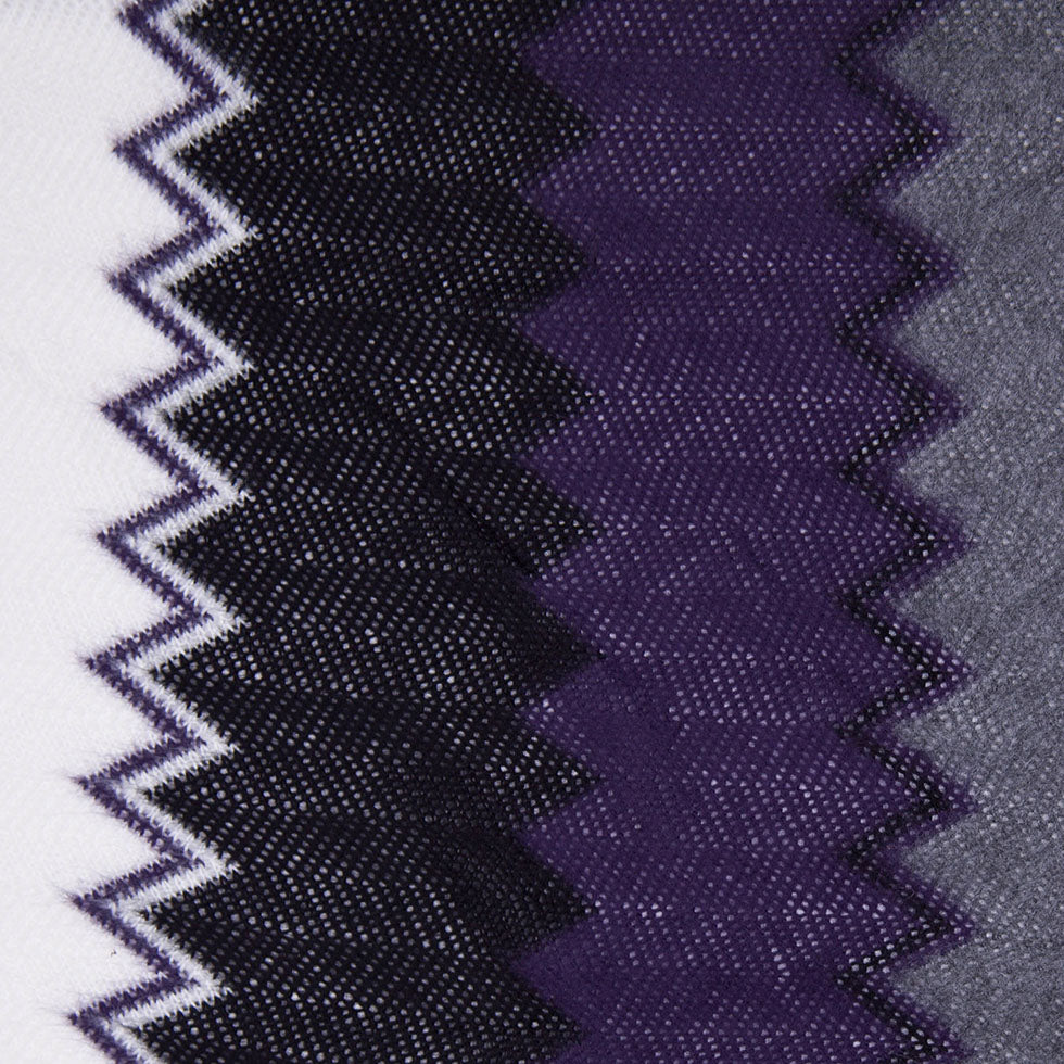 Purple, Black and White Big Zig Zags Soft Sweater Knit - Joann Fabrics