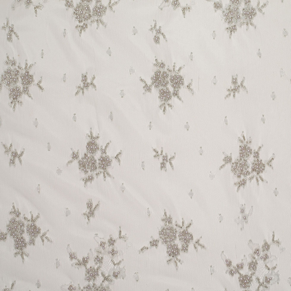 Beaded Lace - Silver Floral - Joann Fabrics