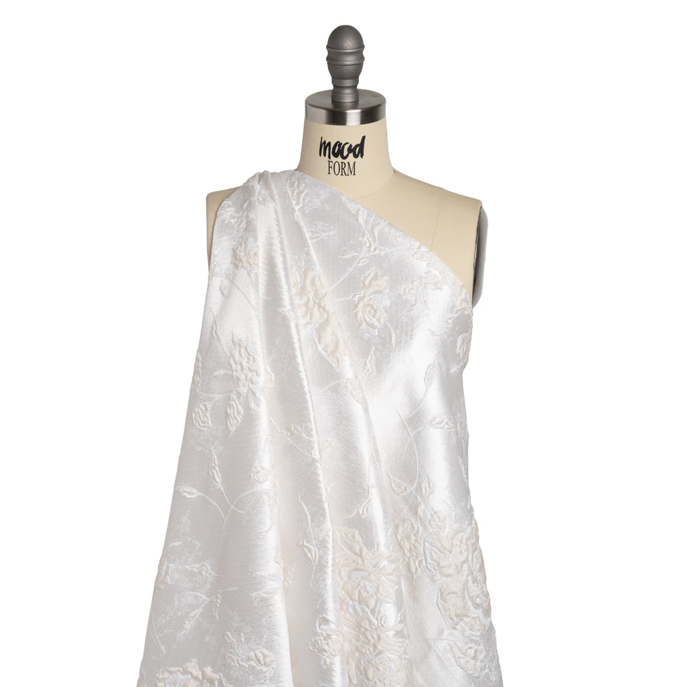 Metallic Luxury Brocade - White Tonal Floral - Joann Fabrics