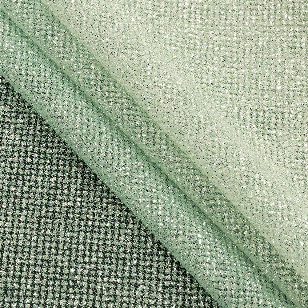 Ombre Tulle with Metallic Platinum Glitter - Water Green and White - Starlet Collection - Joann Fabrics
