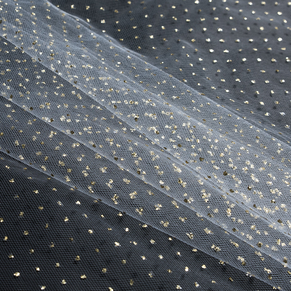 Glitter Tulle - Metallic Gold on White - Joann Fabrics