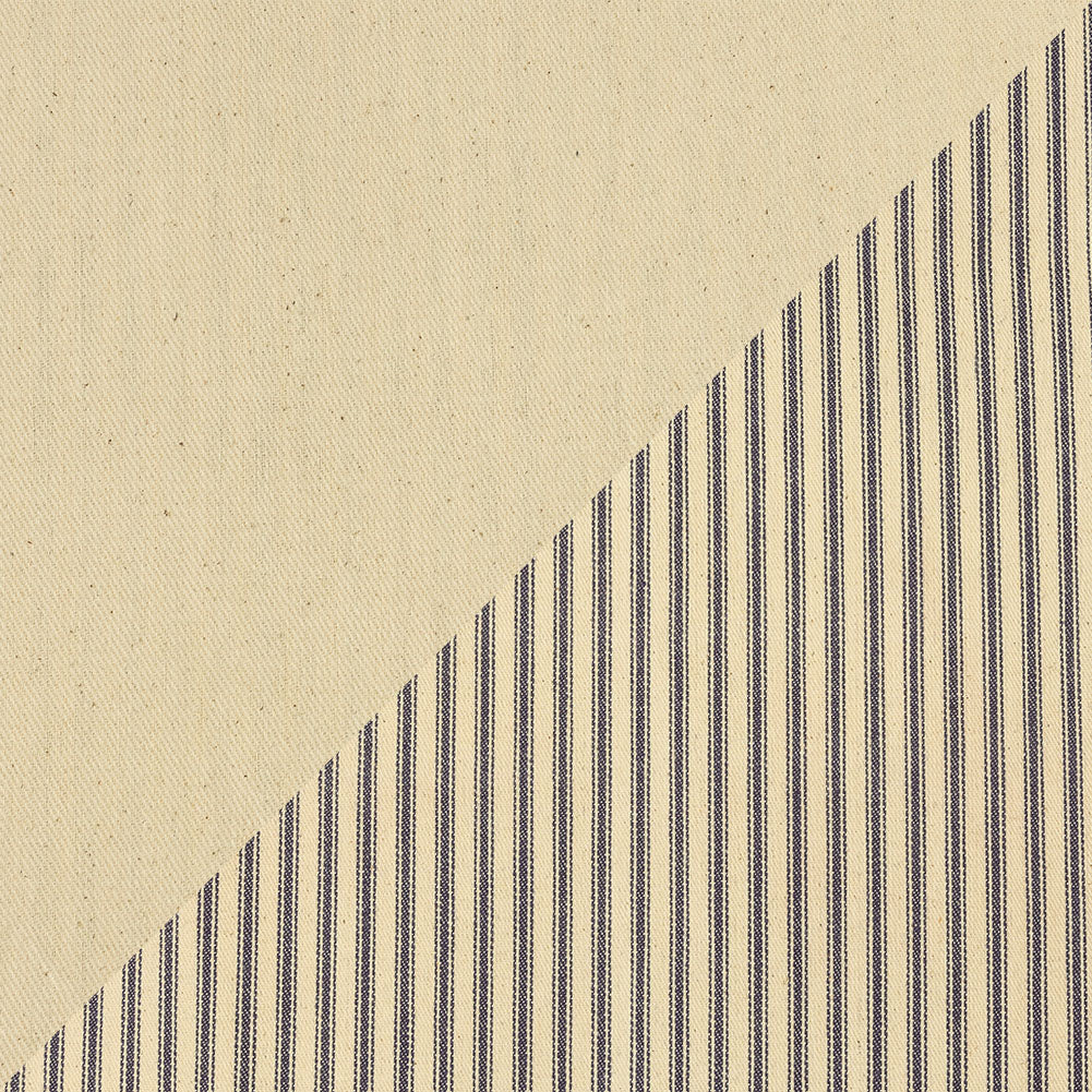 Natural and Blue Bonded Ticking Stripe Twill and Speckled Cotton Twill - Joann Fabrics