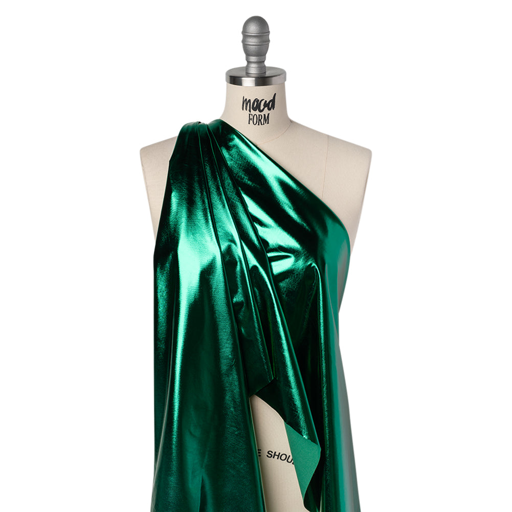 Metallic Foiled Polyester Jersey Knit - Emerald - Amalthea Collection - Joann Fabrics