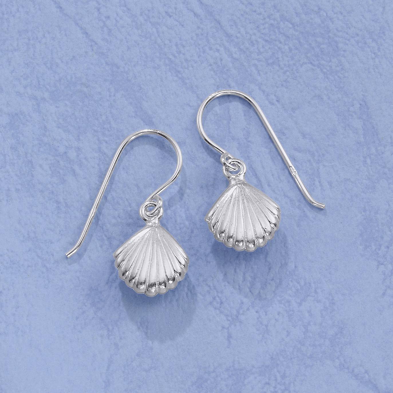 Silverplated Scallop Earrings, French Hooks - Northstyle Catalog