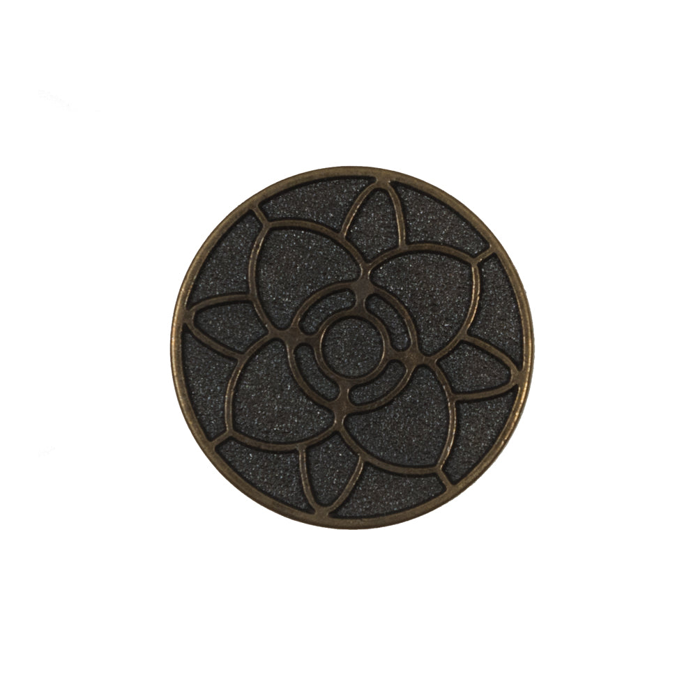 Italian Antique Gold Floral Metal Shank Back Button - 36L/23mm - Joann Fabrics