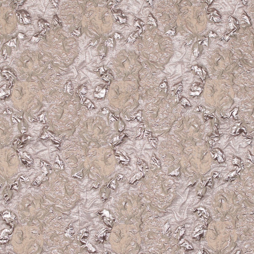 Beige and Rose Gold Luxury Floral Metallic Brocade - Joann Fabrics