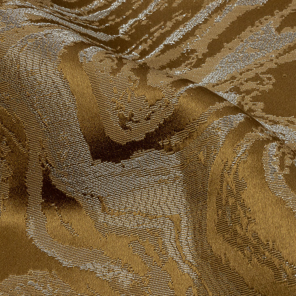 Metallic Drapery Jacquard - Brass Metamorphic Swirls - British Imported - Joann Fabrics