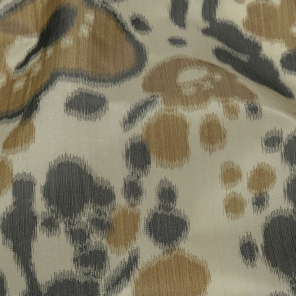 Italian Tan, Beige and Basalt Floral Warp Printed Polyester Faille - Joann Fabrics