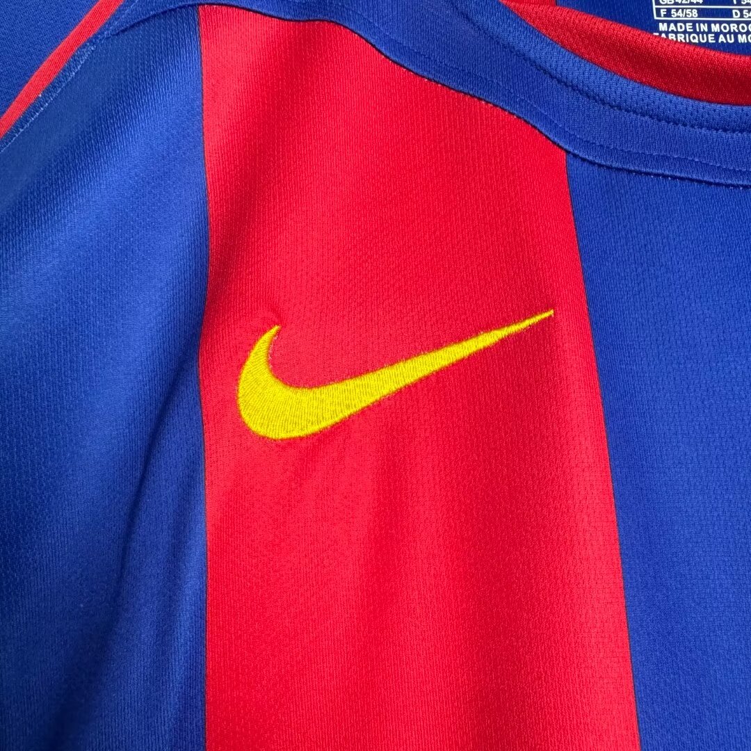 2004/2005 Retro Barcelona Home Collarless Football Shirt 1:1 Thai Quality